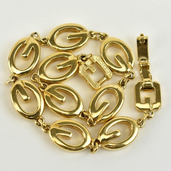 GIVENCHY: Gold Metal "G" Links Bracelet (nr) - Picture 5 of 7